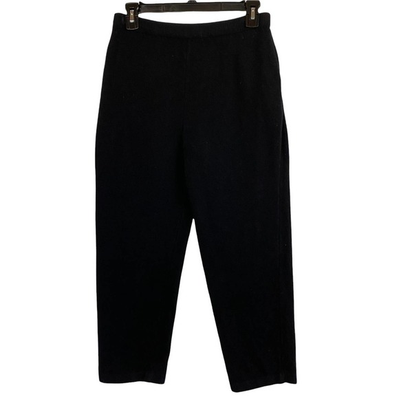 St. John Basics Black Santana Knit Pleated Cropped Pull On Pants Size 2 - Picture 3 of 5